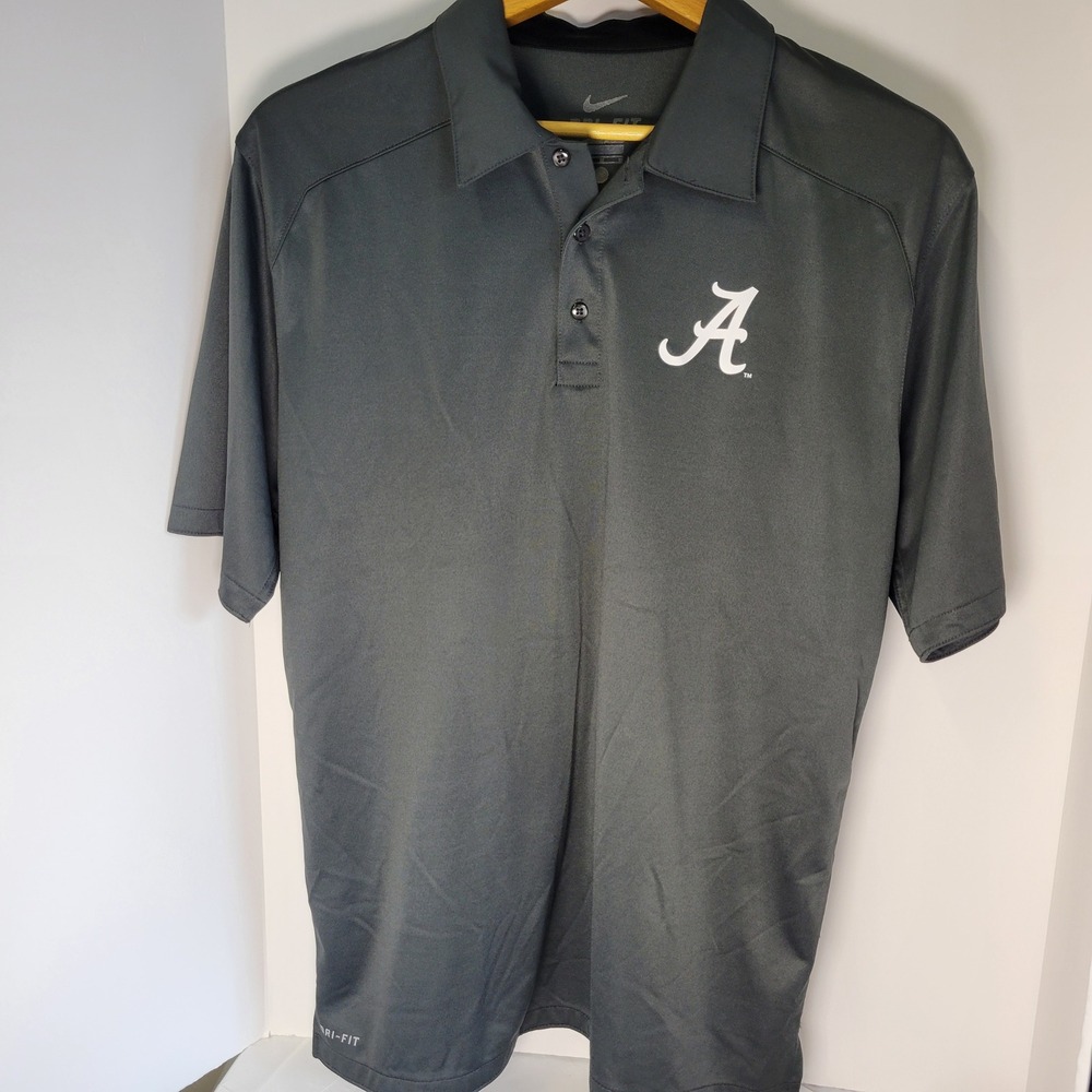 Nike Alabama Crimson Tide Dri-FIT Polo Shirt Mens Grey Short Sleeve 27628X-AL5